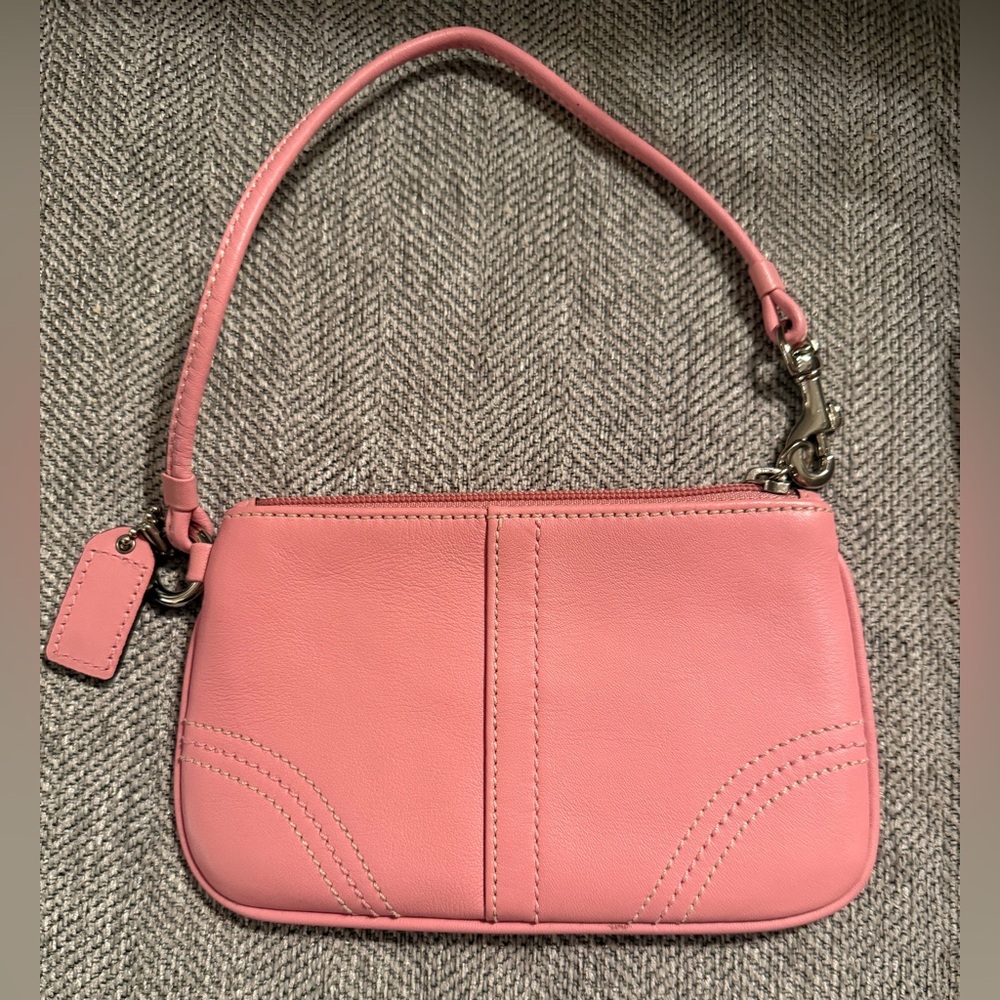 Coach Pink Leather Wristlet